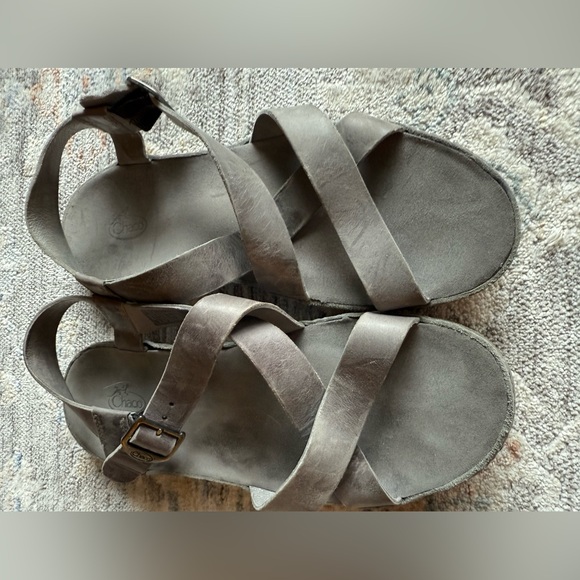 Chaco Wayfarer Sandals, Gray Leather - Picture 3 of 10